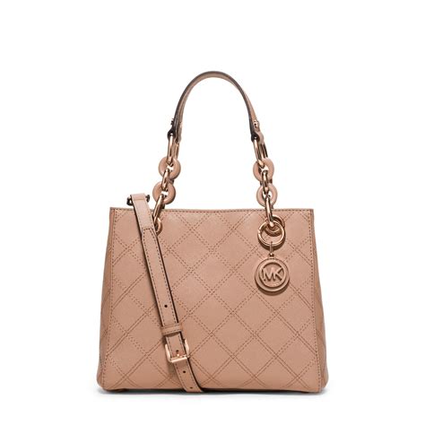 Michael Kors Cynthia Small Leather Satchel in BLUSH